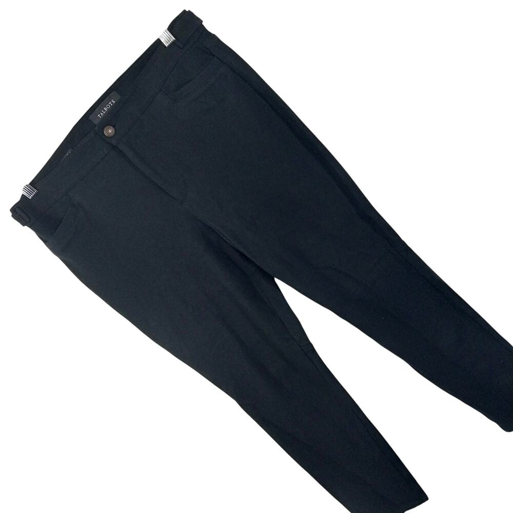 TALBOTS! RICH BLACK SKINNY "LEXINGTON" STRETCH PANTS, SLACKS, TROUSERS! SZ 8P